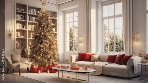 Festive Christmas Tree beautifully decorated for the Christmas Season Christmas Fir Tree Christmas Spirit