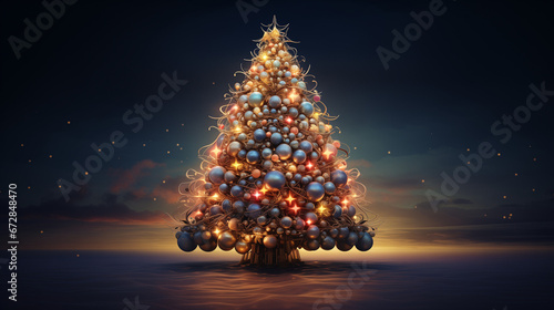 Festive Christmas Tree beautifully decorated for the Christmas Season Christmas Fir Tree Christmas Spirit