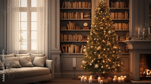 Festive Christmas Tree beautifully decorated for the Christmas Season Christmas Fir Tree Christmas Spirit