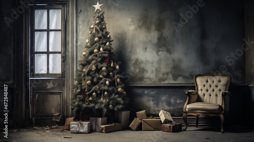 Festive Christmas Tree beautifully decorated for the Christmas Season Christmas Fir Tree Christmas Spirit