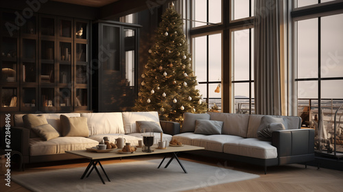 Festive Christmas Tree beautifully decorated for the Christmas Season Christmas Fir Tree Christmas Spirit