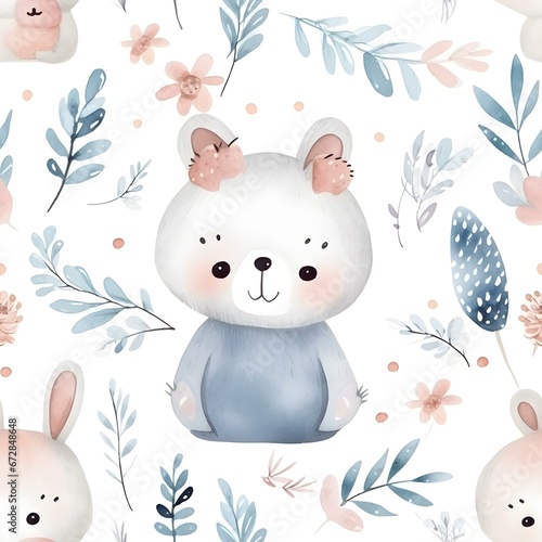 Rabbit Watercolor Pattern