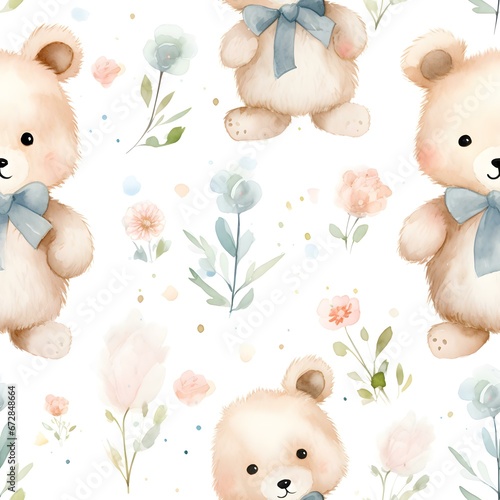 Bear water colour pattern
