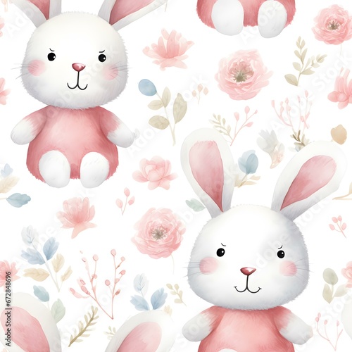 Rabbit Watercolor Pattern