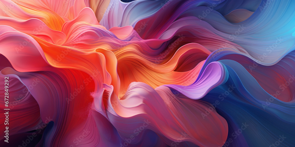 Fototapeta premium Dynamic 3D extrusion showcasing a vibrant abstract pattern.