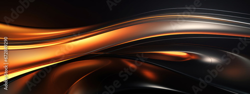 Abstract 3D of futuristic metal curves floating in space.