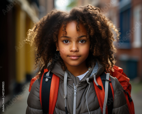 African American little girl is ready for school © familymedia