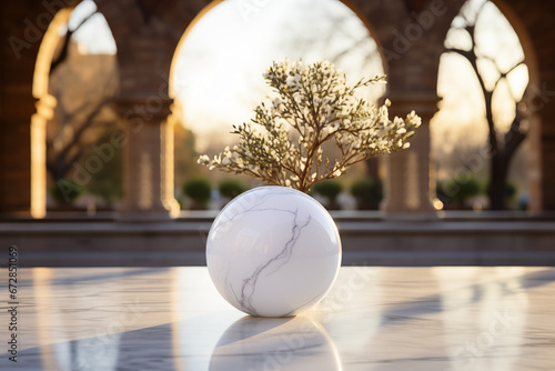 White Ball Marble (Generative AI)