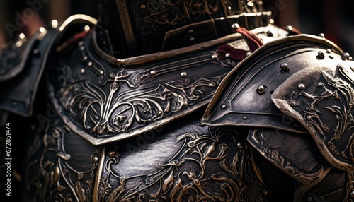Photo of a Detailed Close-Up of a Leather Armor Piece © Anna