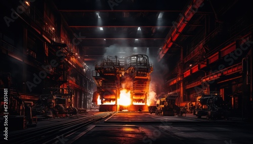 Photo of a Fascinating Glimpse Inside a Bustling Factory of Industrial Machinery
