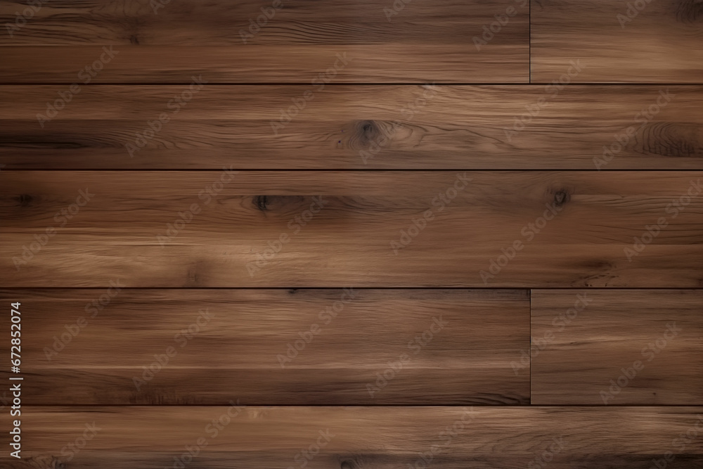 Obraz premium A close-up photo of a wooden floor, showing the grain and texture of the wood. The wood is a warm brown color and has a slight sheen