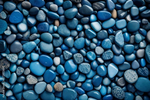 blue and white pebbles