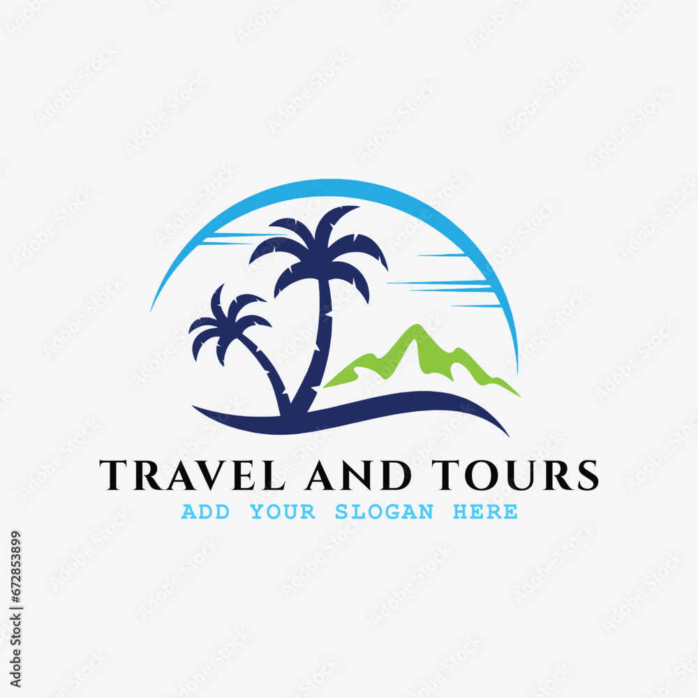 travel and tourism agency logo design vector