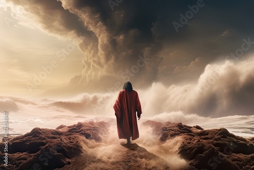 Moses parting red sea photo
