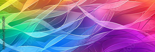 An abstract illustration of intricate and interconnected organic lines in a rainbow colors, wallpapers, background