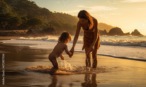 Woman and her young daughter cherishing quality time.