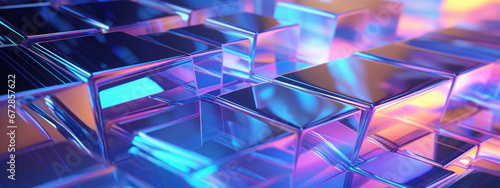 Futuristic hologram cube pattern.