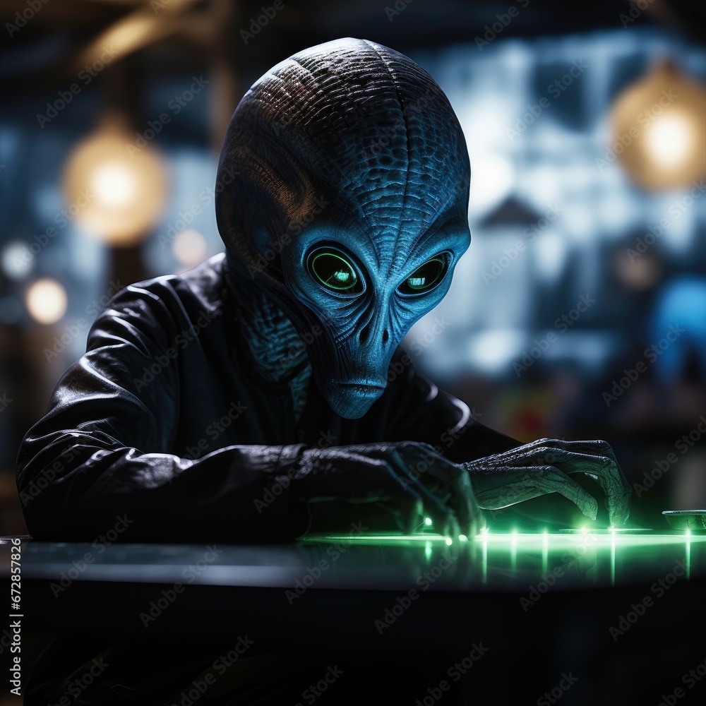 Extraterrestrial Enjoying an Earthly Brew: Intergalactic Tea Time Extraterrestrial Enjoying an Earthly Brew: Intergalactic Tea Time