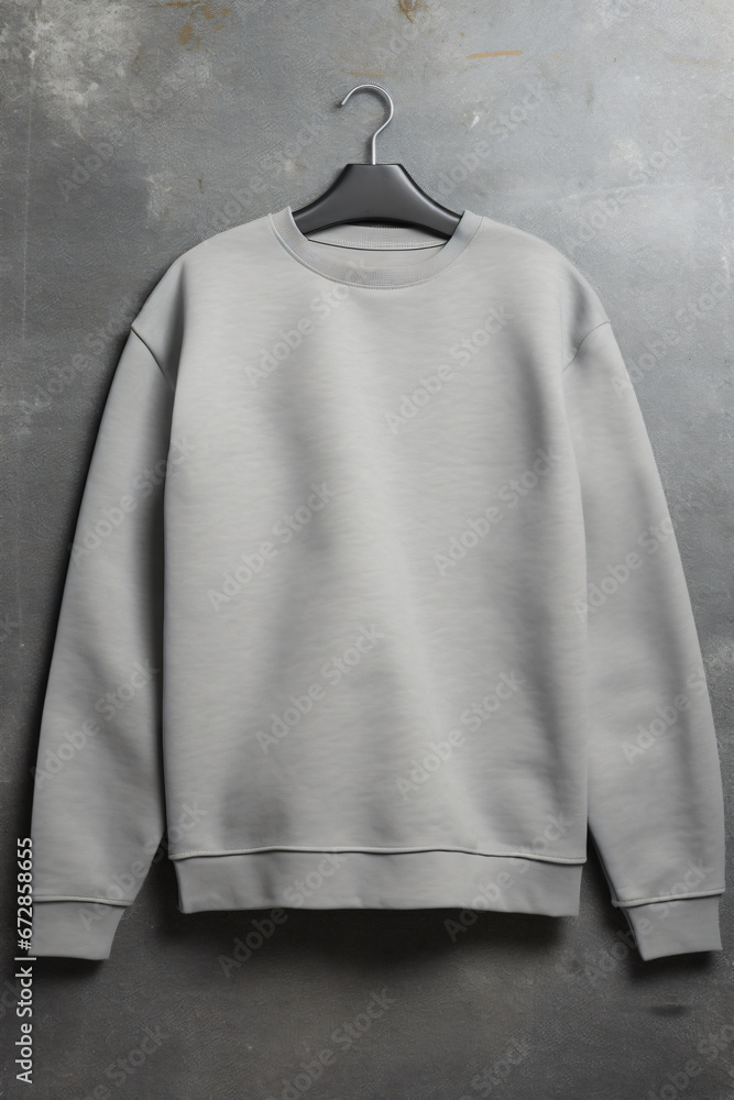 Oversized Blank Crewneck Mockup On Concrete Background Oversized Blank Crewneck Mockup On Concrete Background