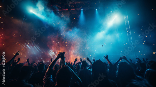 Wallpaper Mural Energetic Live Rock Concert: A Night Club Crowd Cheering and Celebrating at a Festival Party Torontodigital.ca