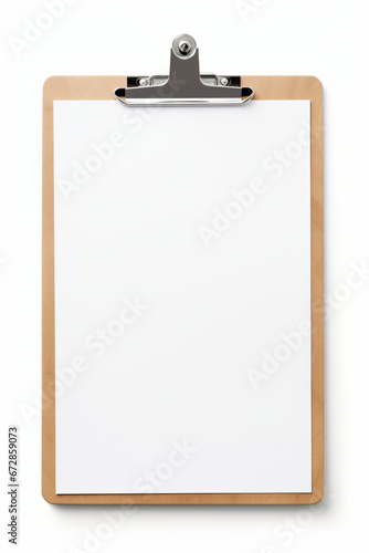Isolated Clipboard With Blank Paper Page Mockup