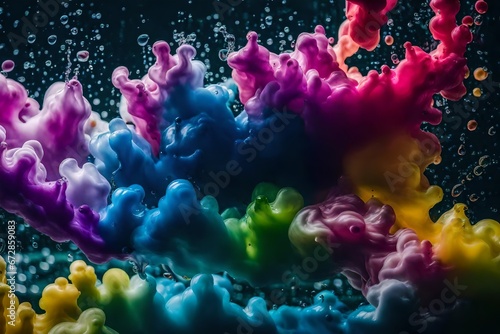 Motion Color drop in water,Ink swirling in ,Colorful ink abstraction.Fancy Dream Cloud of ink under wat