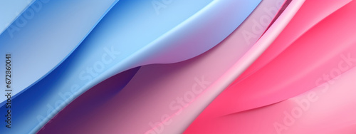 Close-up 3D depiction of a swirling dance between pink and tranquil blue.