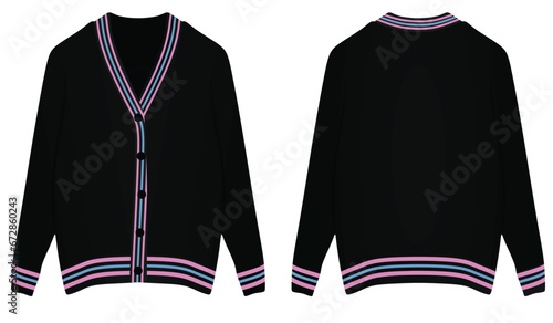 Women black jumper. vector illustration