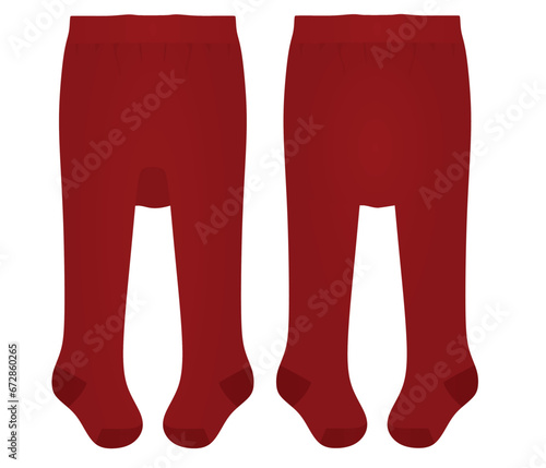 Red baby pantyhose. vector illustration