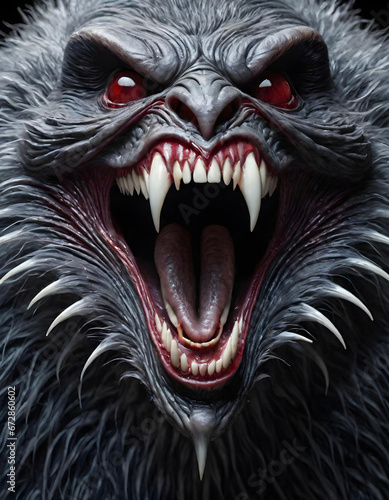  scary demon vampire creature. generative ai © Martin