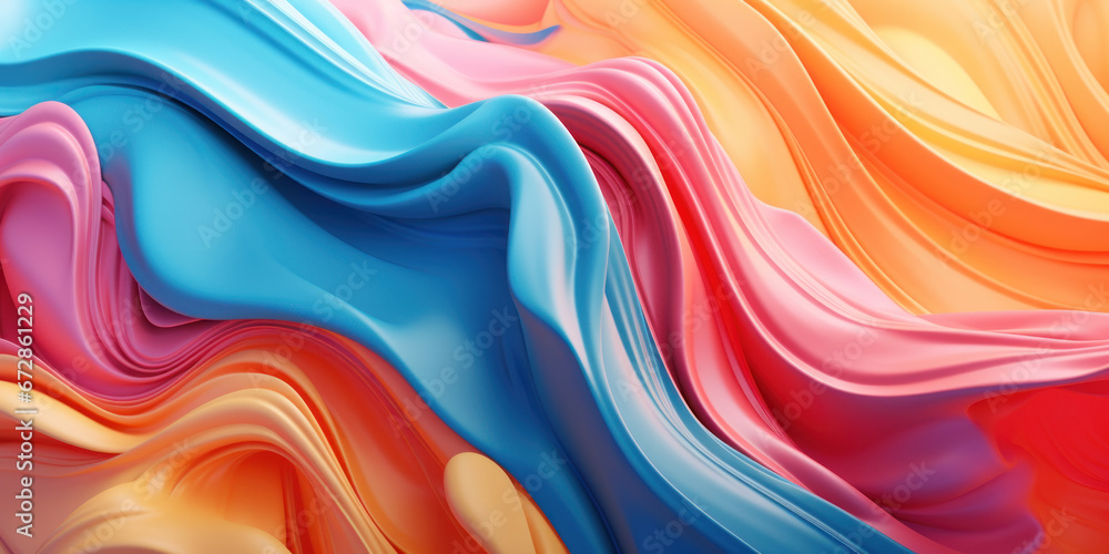 Obraz premium Mesmerizing 3D artwork with dynamic colors creating a visual depth.