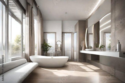 modern bathroom with furniture © zooriii arts