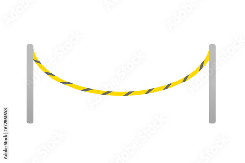 Clip art of yellow string barricade