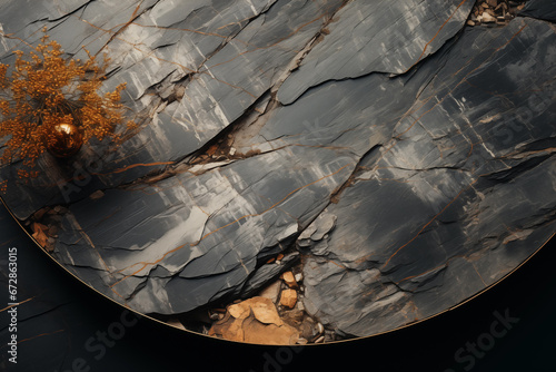 Black Marble Surface Vintage (Generative AI)