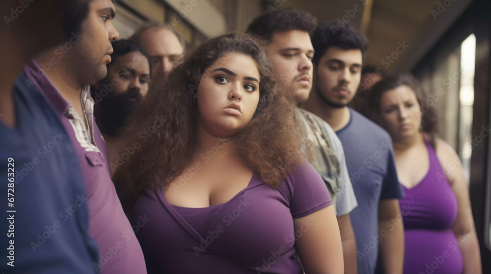 We love big, plus size women every day, surrounded by other people, Generative AI