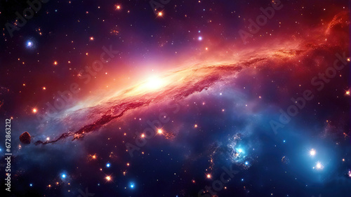 Abstract background with nebulas stars and galactics, science fiction cosmic wallpaper.