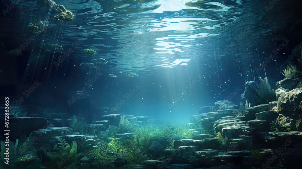 Obraz premium tropical inspired underwater wallpaper design