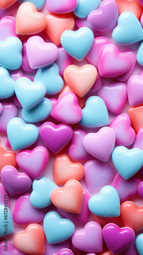 Pastel Cute Heart shaped chocolate hearts pattern