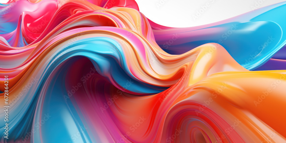 Obraz premium Mesmerizing 3D artwork with dynamic colors creating a visual depth.