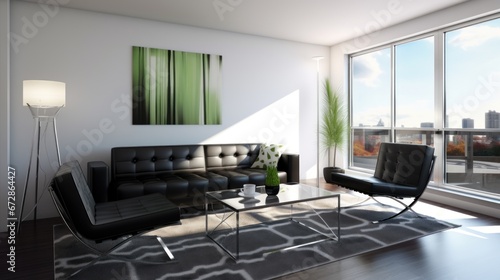 Sleek Ultra-Modern Living Room with Contemporary Elegance © Soontorn