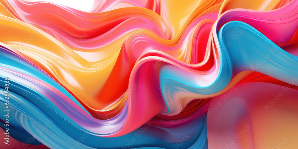 Obraz premium Mesmerizing 3D artwork with dynamic colors creating a visual depth.