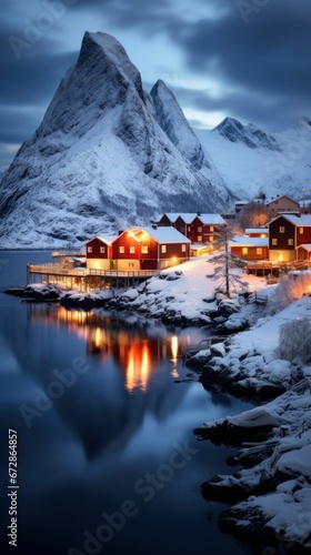 Beautiful snowy landscape of Norway © Sohaib q
