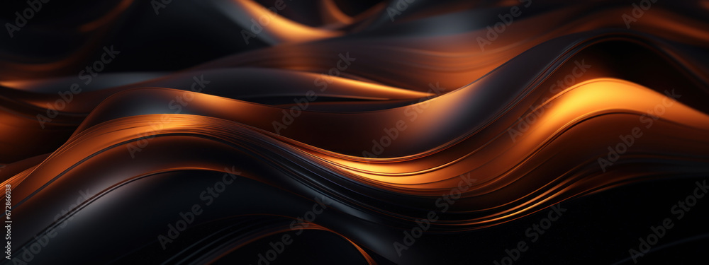Dark 3D swirls in a moody abstract.