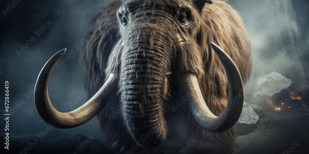 Obraz premium Detailed prehistoric mammoth.