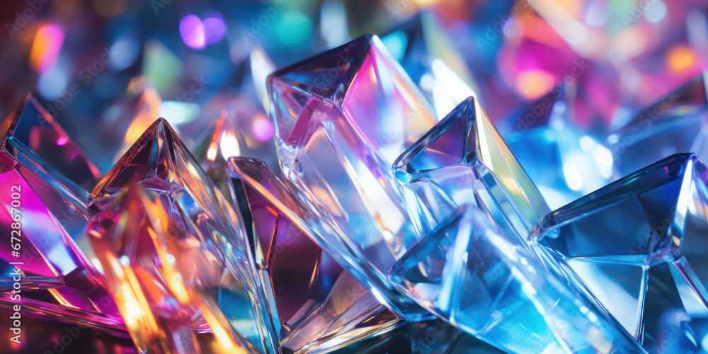 Rainbow light through crystal facets. Rainbow light through crystal facets.