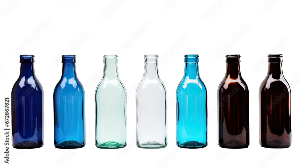 Different bottles isolated on transparent or white background generative ai Different bottles isolated on transparent or white background generative ai