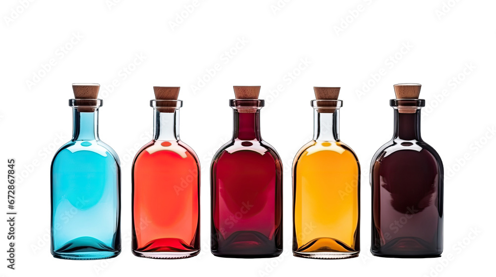 Different bottles isolated on transparent or white background generative ai Different bottles isolated on transparent or white background generative ai