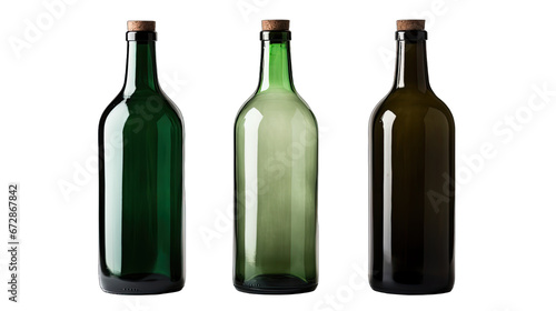 Different bottles isolated on transparent or white background generative ai 