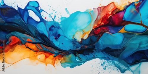 Vibrant alcohol ink painting showcasing a mesmerizing blend of colors.