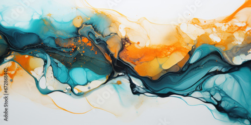 Vibrant alcohol ink painting showcasing a mesmerizing blend of colors.